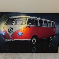 Светеща картина с Led осветление - VW Transporter old, снимка 2 - Картини - 35683780