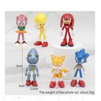 Соник Sonic 6 бр малки пластмасови играчки фигурки за игра и украса торта, снимка 2 - Фигурки - 41889353