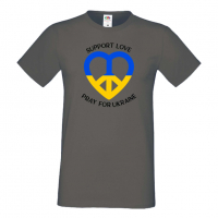 Мъжка тениска SUPPORT LOVE PRAY FOR UKRAINE,, снимка 4 - Тениски - 36125751