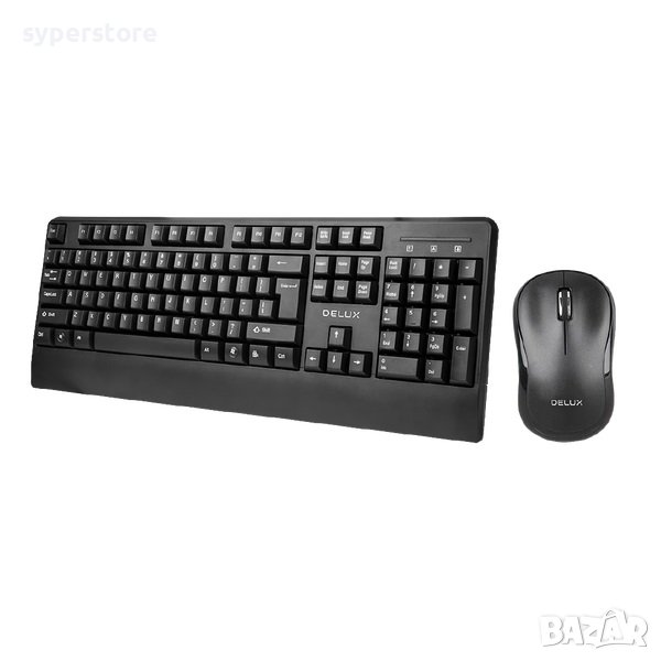 2 в 1 Комплект клавиатура и мишка Безжични Delux K6700G+M335GX Черни, снимка 1