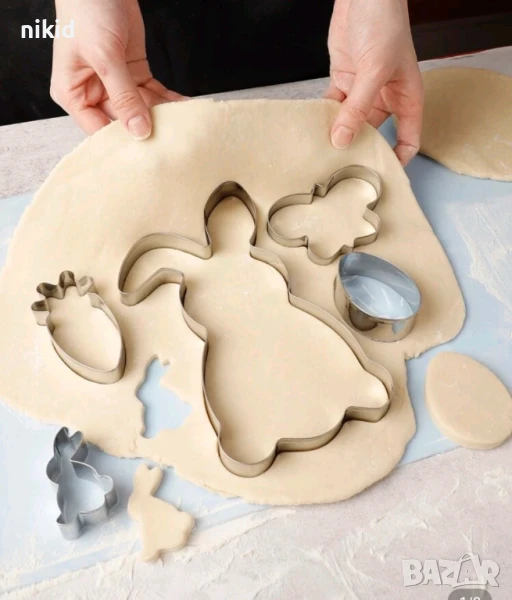 Сет Великденски Заек Морков Яйце пеперуда метални форми резци форма резец за сладки тесто, снимка 1