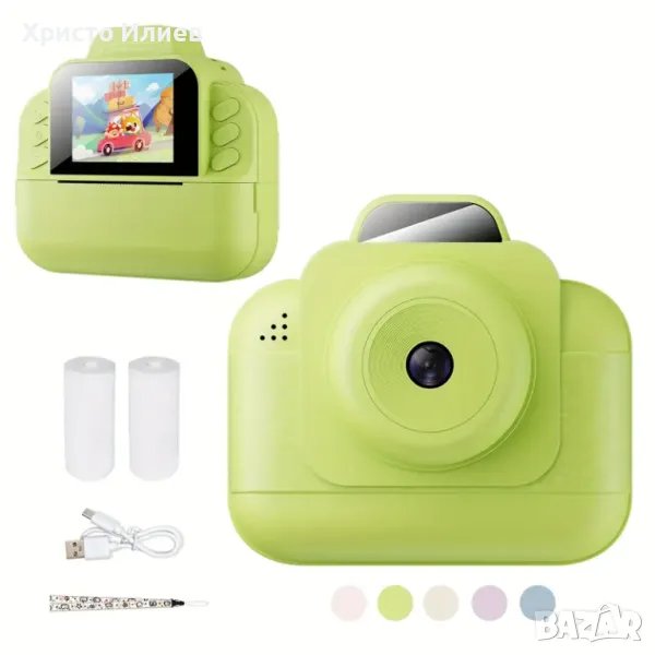 Детска камера с функция за печат Детски фотоапарат с дисплей за моментни снимки, снимка 1