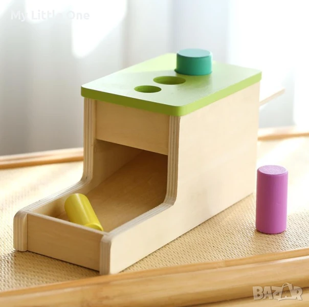 Дървена кутия с падащи колчета, снимка 1