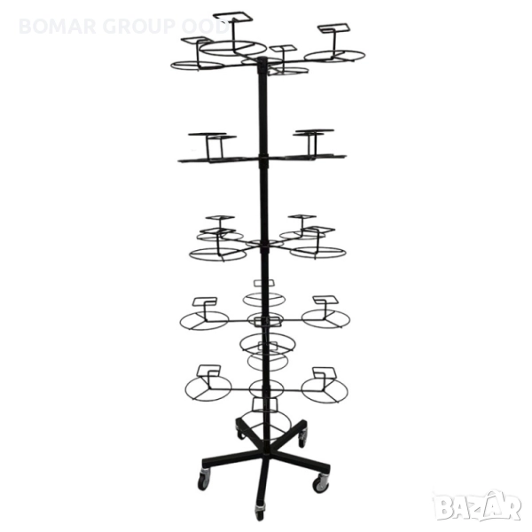 Щендер за шапки 20 бр. черен Н175 см, снимка 1