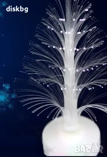 Бяла светеща елха 24см, снимка 1