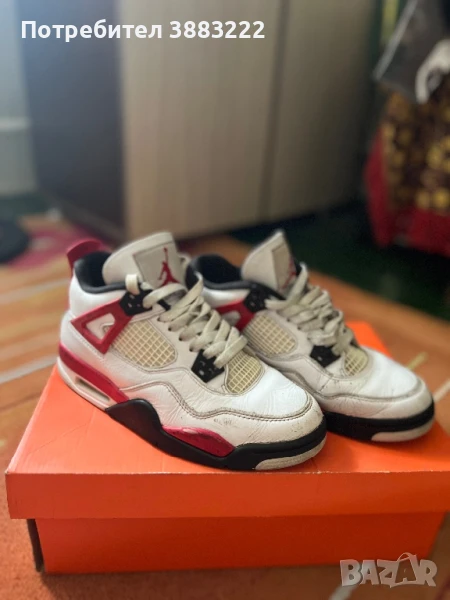 AIR JORDAN 4 RETRO GS RED CEMENT, снимка 1