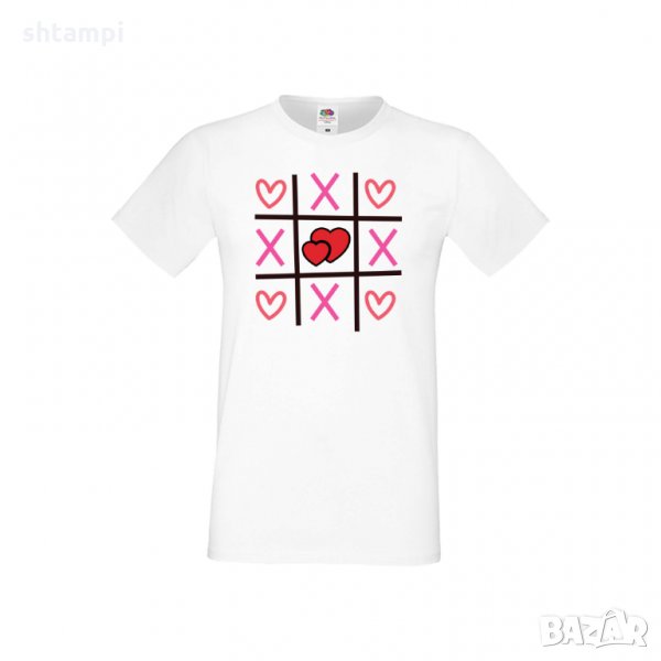 Мъжка тениска Свети Валентин Tic Tac Toe Love 2, снимка 1