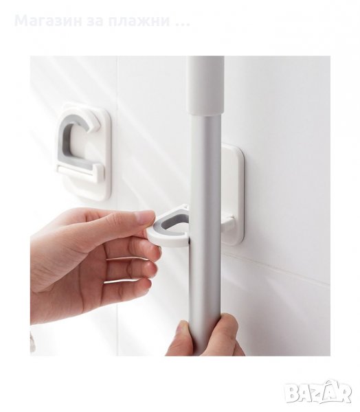 СГЪВАЕМА ЗАКАЧАЛКА ЗА СТЕНА ЗА ДРЪЖКА НА МОП, МЕТЛА, СТИРКА - код 2599, снимка 1