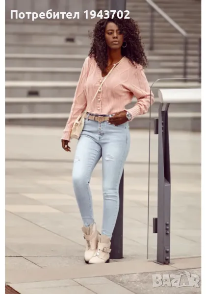 Дамски дънки в светлосин цвят 5502, снимка 1