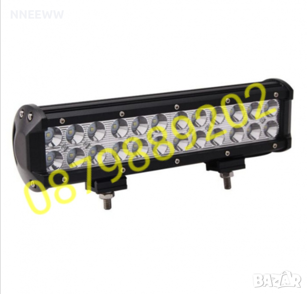 30см Мощен Лед Бар Диоден Фар Прожектор 12/24 V 72W 24 диода , снимка 1