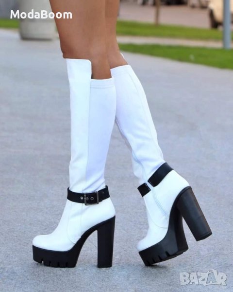 Кожени боти на ток , снимка 1