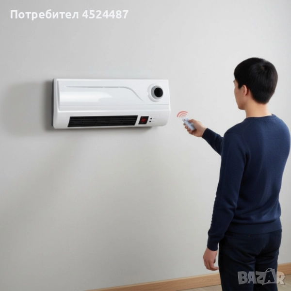 Отоплителна печка за стена Rosberg R51973A – 2000W, дистанционно управление и LED дисплей, снимка 1