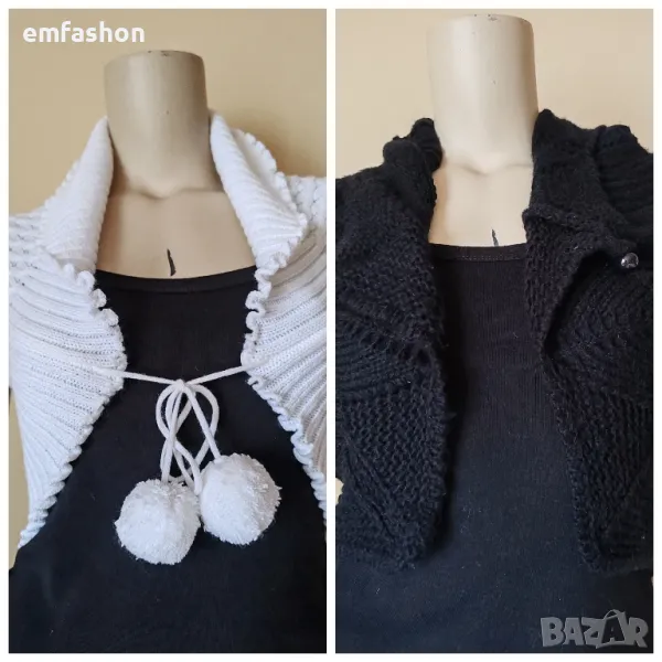 Дамско болеро черно, бяло, снимка 1
