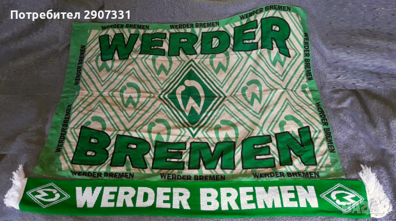 шал и знаме от футболен клуб Werder. Германия, снимка 1