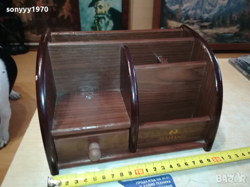 дървена поставка с чекмедже 1202240834, снимка 1