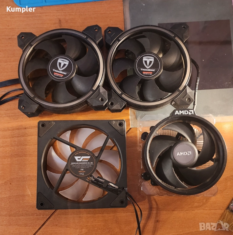 Комплект 3 ARGB вентилатори + AMD AM4 кулер – тихи и нови елементи, снимка 1