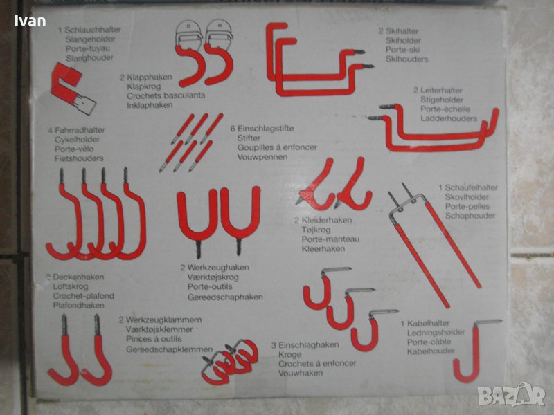 Meister-Нов Немски Комплект Куки За Окачване Тежки Натоварвания-30 Части, снимка 1