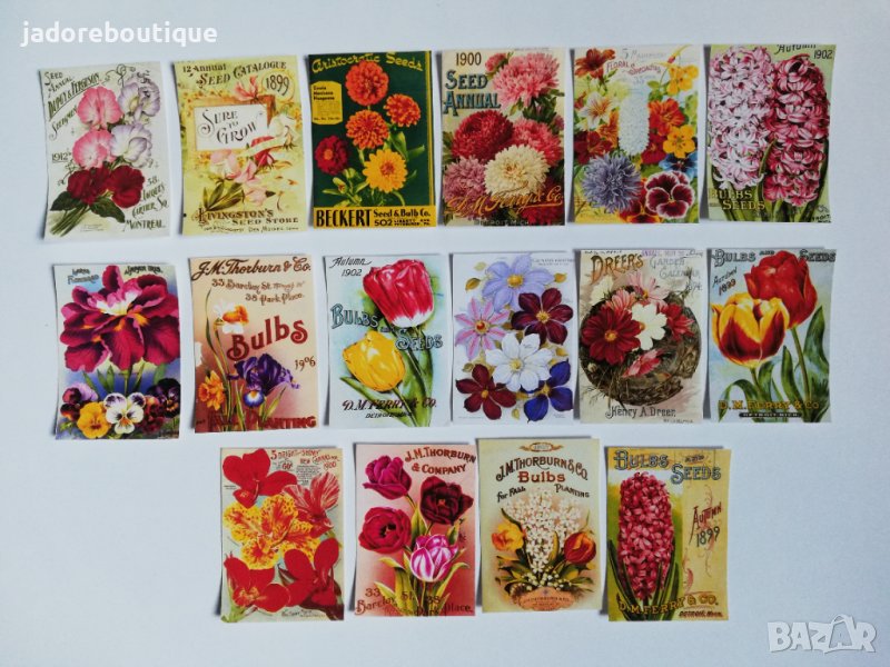Скрапбук стикери Flower seeds - 16 бр/к-кт , снимка 1