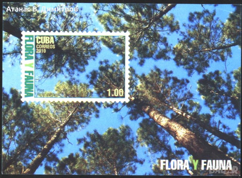 Чист блок Флора и Фауна Дървета 2010 Куба, снимка 1