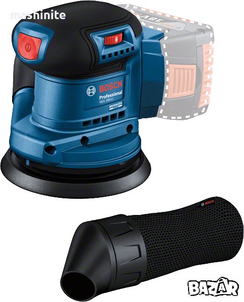 Промоция!Акумулаторен ексцентършлайф GEX 185-LI Solo Bosch, снимка 1