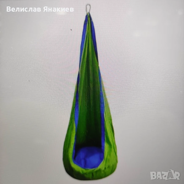 Висящ стол Maxima - 150 x 60 cm, с надуваема възглавница, зелен, снимка 1