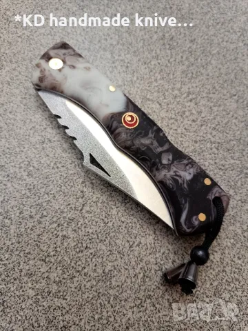 Сгъваем нож ръчно изработен, снимка 3 - Ножове - 48416749