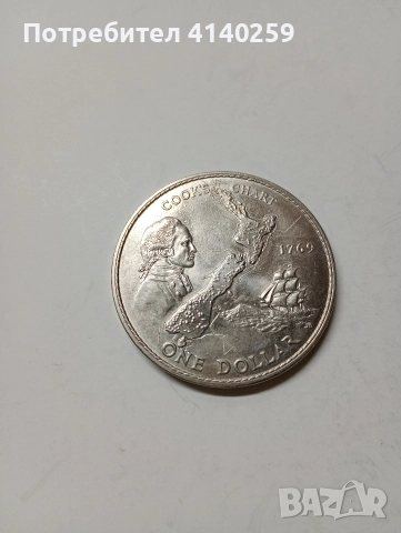 НОВА ЗЕЛАНДИЯ МОНЕТА 1 ДОЛАР 1969 Г , снимка 2 - Нумизматика и бонистика - 52934303