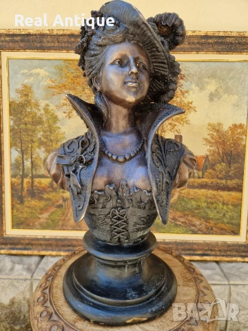 Топ уникална антикварна френска бронзова фигура статуетка скулптура , снимка 3 - Антикварни и старинни предмети - 51072983