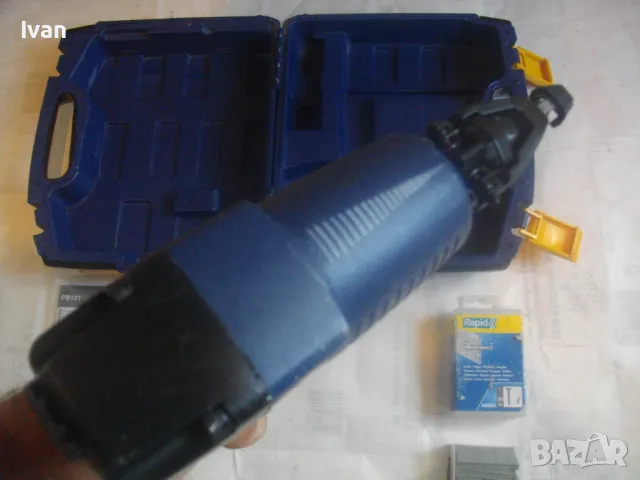 ШВЕДСКИ ПРОФИ ОРИГИНАЛЕН ПНЕВМАТИЧЕН ТАКЕР ЗА ПИРОНИ 15-50мм RAPID PB131 ПЪЛЕН КОМПЛЕКТ ПОЧТИ НОВ, снимка 11 - Други инструменти - 50350438