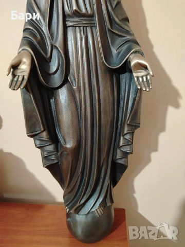 Стара бронзова статуя на Дева Мария/Света Богородица/Madonna, снимка 6 - Колекции - 53035417