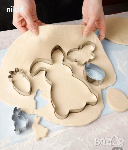 Сет Великденски Заек Морков Яйце пеперуда метални форми резци форма резец за сладки тесто