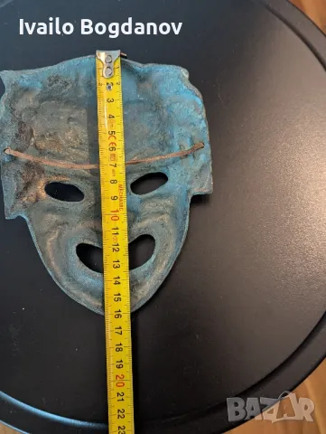 Маска от Бронз/Месинг , снимка 4 - Антикварни и старинни предмети - 49394105