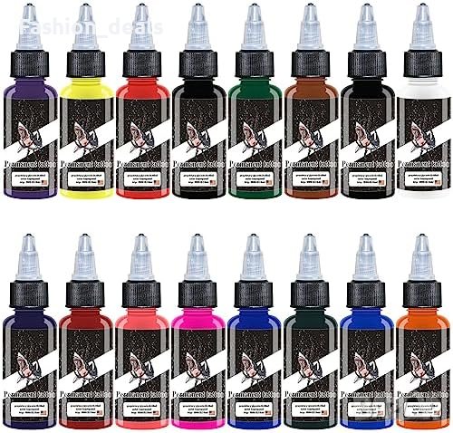 Нови Професионални Мастила за Татус 14+2 Цвята, Водна Основа, 1oz 15ml