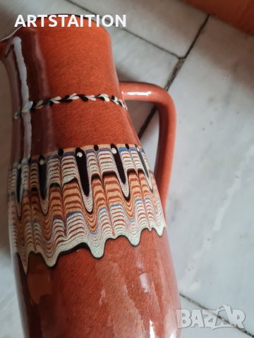 Ваза за сухи цветя и битова кана за вино и декорация в зелено и златно , снимка 7 - Изкуствени цветя - 34233022