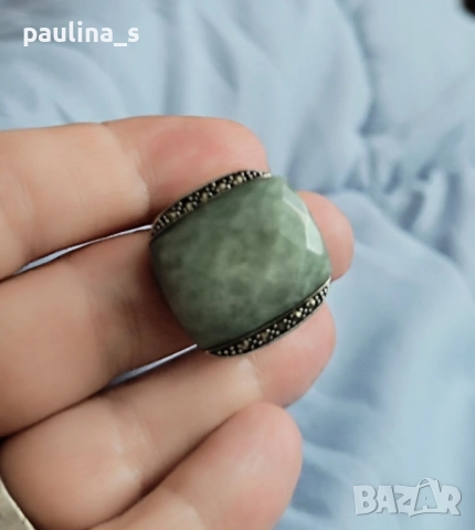 ВИНТИДЖ / Два различни броя / Сребърен пръстен с рубин и Сребърен пръстен с Ларимар , снимка 11 - Пръстени - 41327409