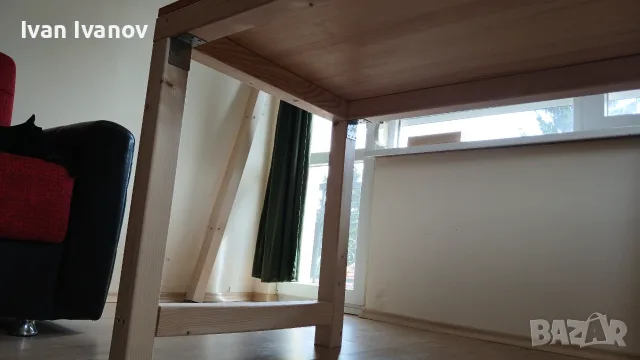 Масивно дървено бюро/работна маса 200х80х85 см ; Solid wooden desk/working bench, снимка 5 - Работни маси и бюра - 56242389