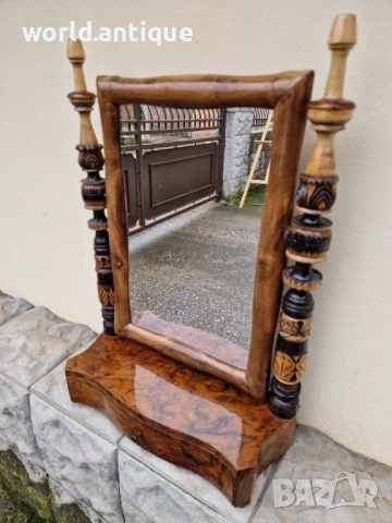 Прекрасна антикварна холандска конзола с огледало масив интарзия дърворезба , снимка 2 - Антикварни и старинни предмети - 53211333