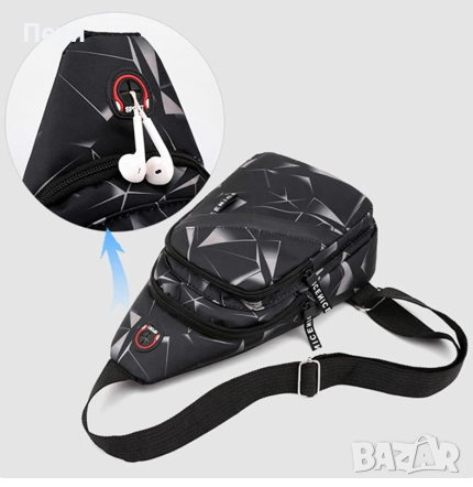 Мъжки компактни ранички Rilibegan 2023 за гърди или гръб, снимка 2 - Раници - 44805583