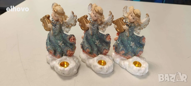Коледни ангелчета, свещник, снимка 4 - Коледни подаръци - 52492474