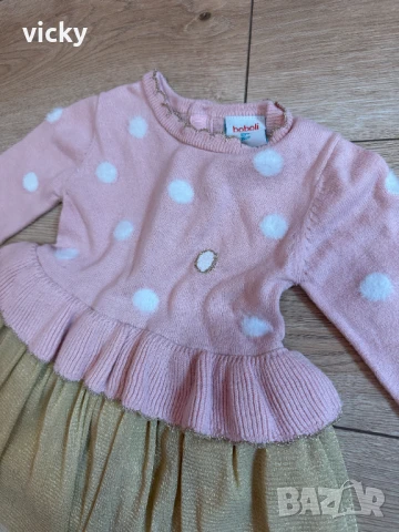 Блестяща рокличка на Boboli, размер 18М 86см, снимка 3 - Бебешки рокли - 50643716