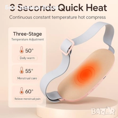 Нова Подгряваща подложка за корем и кръст с вибрации 4 режима за жени, снимка 2 - Други - 53692971