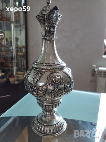 RRR Много рядка сребърна кана/ 19 век/сребро, злато, чаша, снимка 3 - Аксесоари за кухня - 52315451