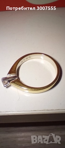 дамски златен пръстен с диамант , снимка 2 - Други - 52863374