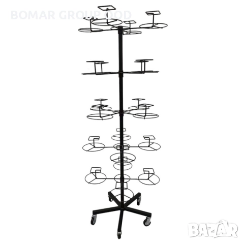 Щендер за шапки 20 бр. черен Н175 см