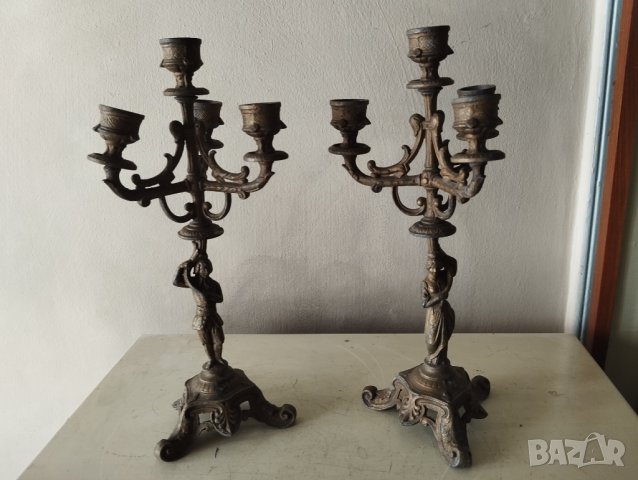 два барокови свещника-комплект, снимка 5 - Други ценни предмети - 41931886