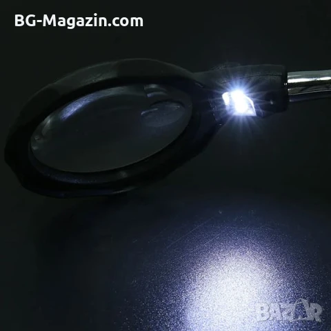 Мощна професионална настолна увеличителна лупа помощна ръка с LED осветление за запояване платки, снимка 9 - Поялници и запояване - 50921105