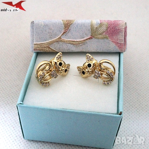 Обеци с 14К златно покритие 2141862