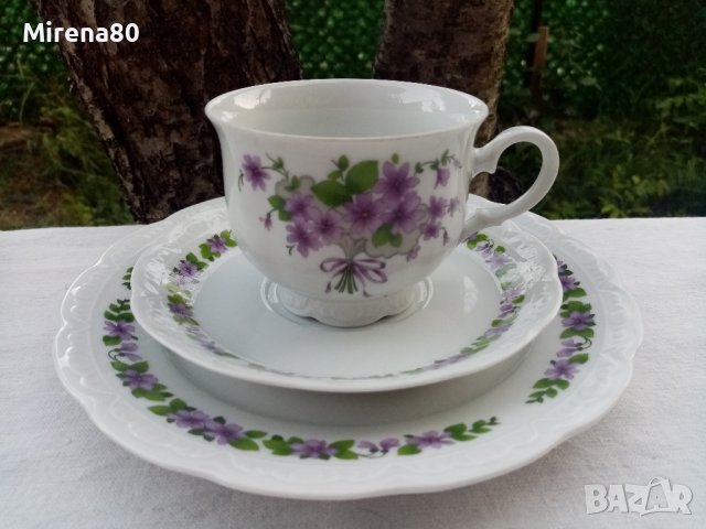 * Mitterteich Bavaria * - старинен сервиз теменужки, снимка 11 - Сервизи - 41769020