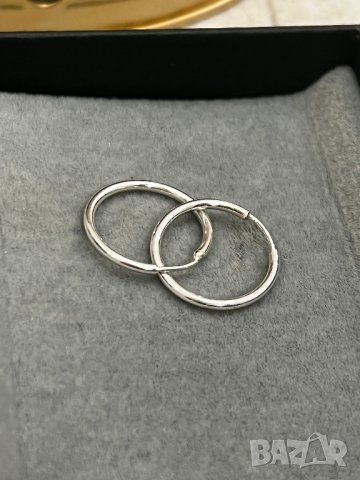 Сребърни обеци "ринг", снимка 1