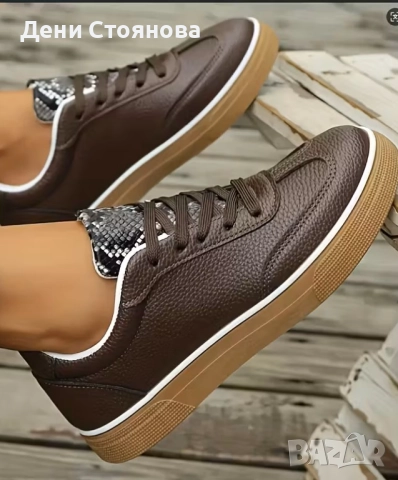 Нови стилни тъмно кафяви маратонки , снимка 2 - Маратонки - 52696217